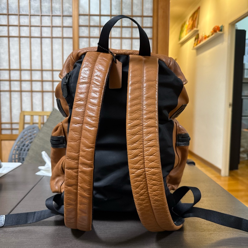 二手 COACH 牛皮後背包 公事包 辦公包 精品包 雙肩包 男用包-6