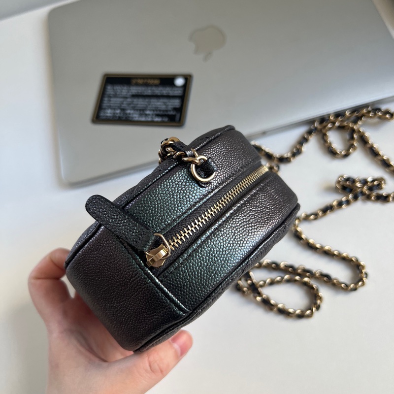 Chanel 小圓餅 ✦˚₊·藍色幻彩牛皮 鏈條包 斜挎包-2