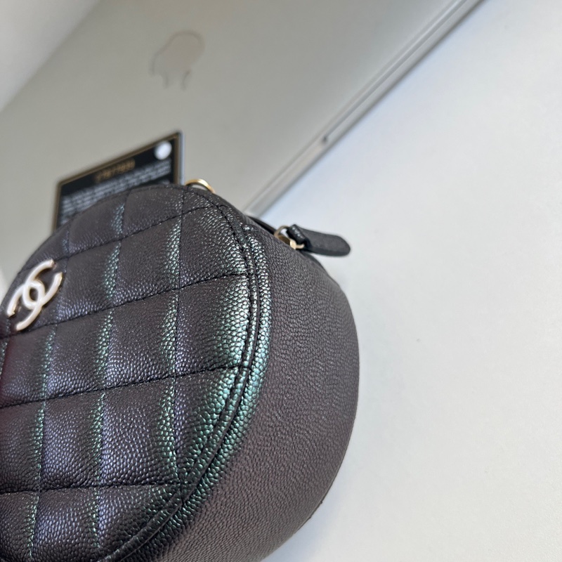 Chanel 小圓餅 ✦˚₊·藍色幻彩牛皮 鏈條包 斜挎包-9