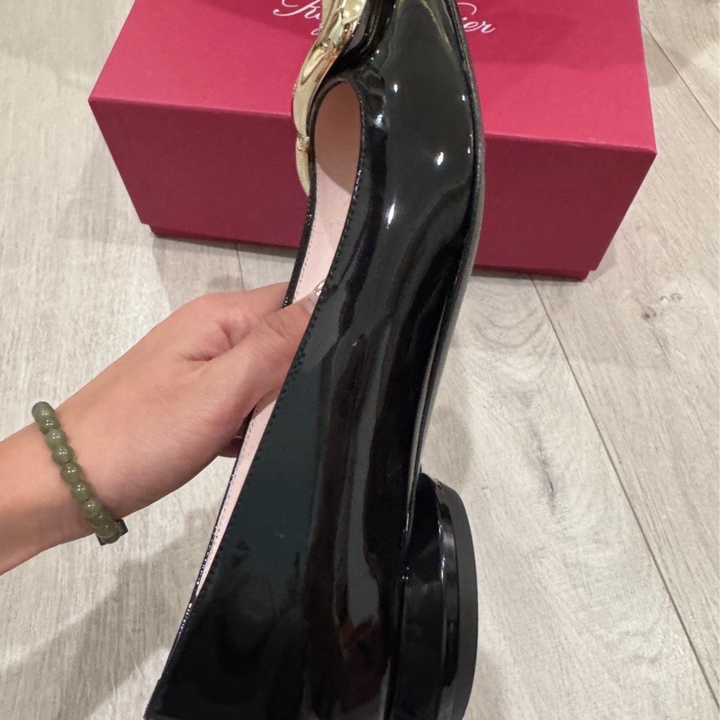 Rv 尖頭低跟鞋 黑色-5