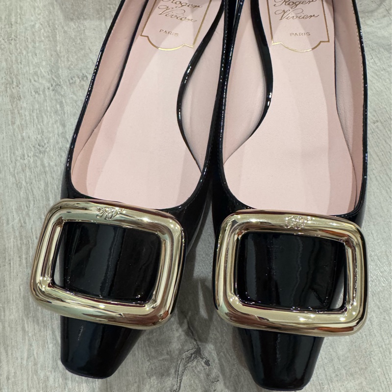 Rv 尖頭低跟鞋 黑色-10