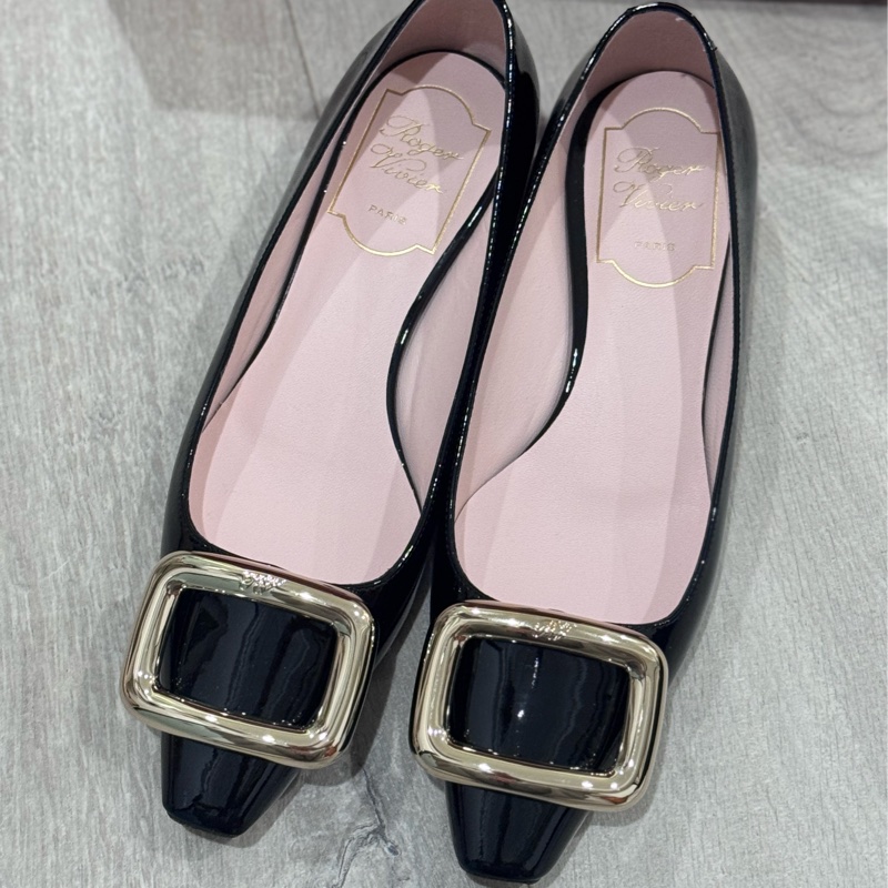 Rv 尖頭低跟鞋 黑色-11