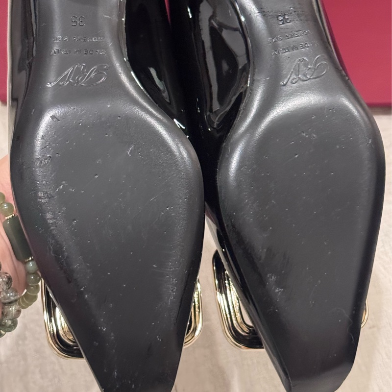 Rv 尖頭低跟鞋 黑色-20