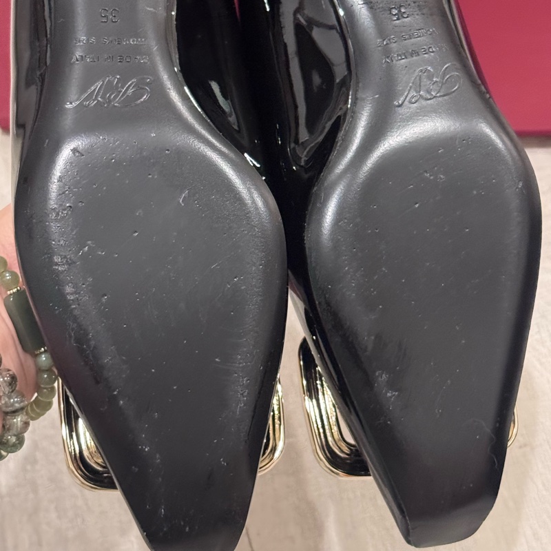 Rv 尖頭低跟鞋 黑色-24