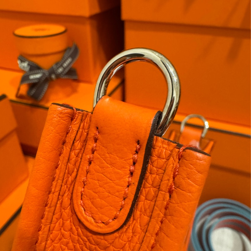 Hermes Mini Evelyne 愛馬仕橙+編織肩帶 🍊 T刻 近全新-10