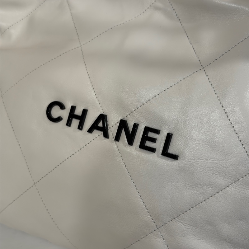 🈶購證#全新帶膜 #櫃上漲到20多萬 香奈兒22bag白金黑字母垃圾袋 小號-19