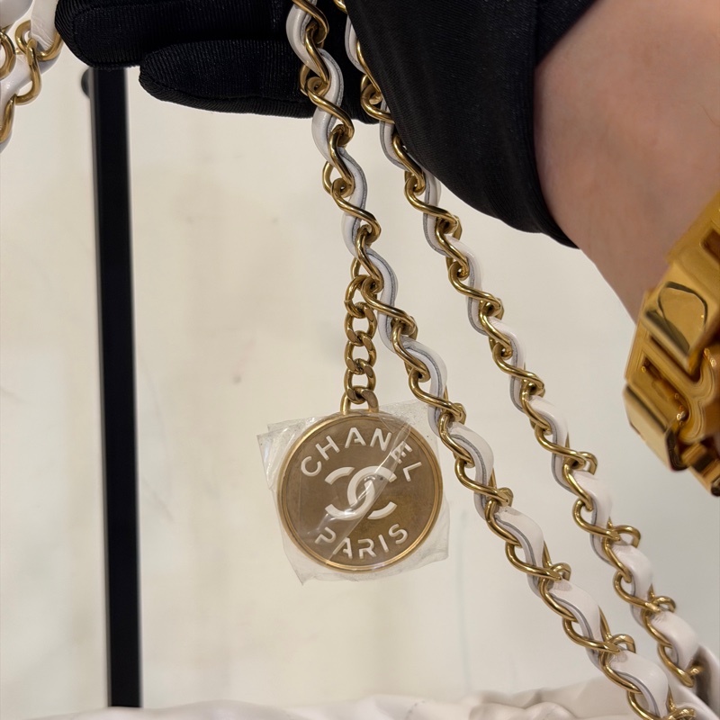 🈶購證#全新帶膜 #櫃上漲到20多萬 香奈兒22bag白金黑字母垃圾袋 小號-20