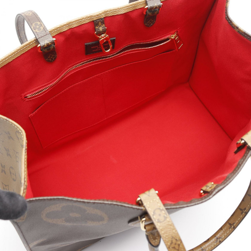 路易威登 On-the-go GM 手提單肩包 M44576 Monogram Giant Reverse 棕色-2