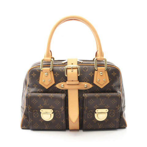 路易威登 Manhattan GM 手提包 M40025 Monogram 帆布皮革棕色二手 LV