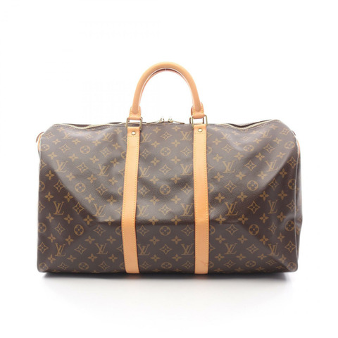 路易威登 Keepall 50 手提包 M41426 Monogram 帆布皮革棕色二手 LV