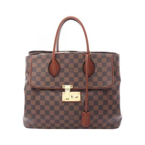 路易威登 Ascot 手提包 N41273 Damier 帆布皮革棕色 Ebene 二手女士