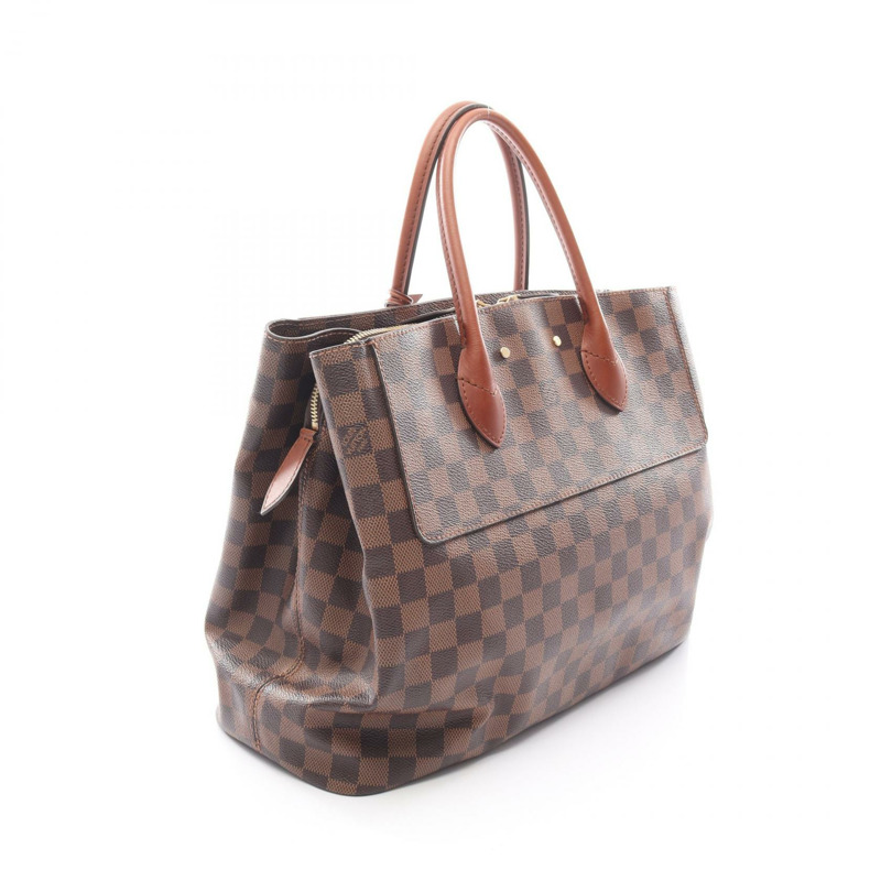 路易威登 Ascot 手提包 N41273 Damier 帆布皮革棕色 Ebene 二手女士-1