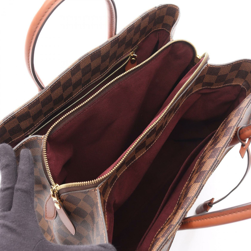 路易威登 Ascot 手提包 N41273 Damier 帆布皮革棕色 Ebene 二手女士-2