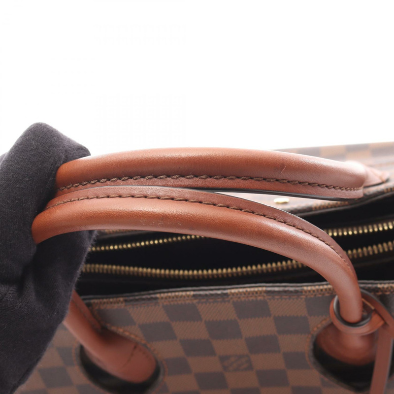 路易威登 Ascot 手提包 N41273 Damier 帆布皮革棕色 Ebene 二手女士-10