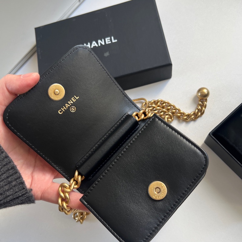 ✦˚₊· Chanel 23C 黑金金球leboy mini腰包 晶片款-7