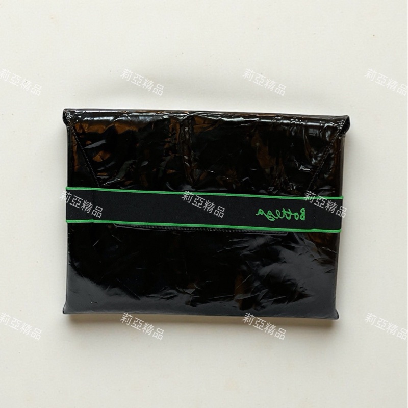 莉亞精品♡BV 701266手拿包 黑綠 二手-0