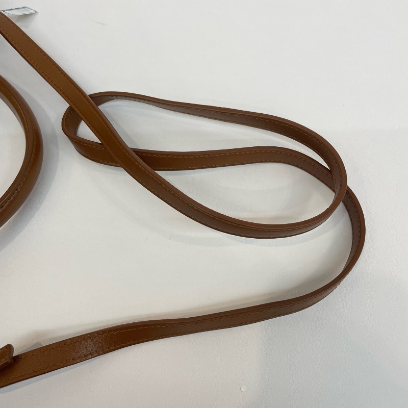 Saint Laurent/聖羅蘭金標字母米色拼棕色手提單肩斜挎包-8