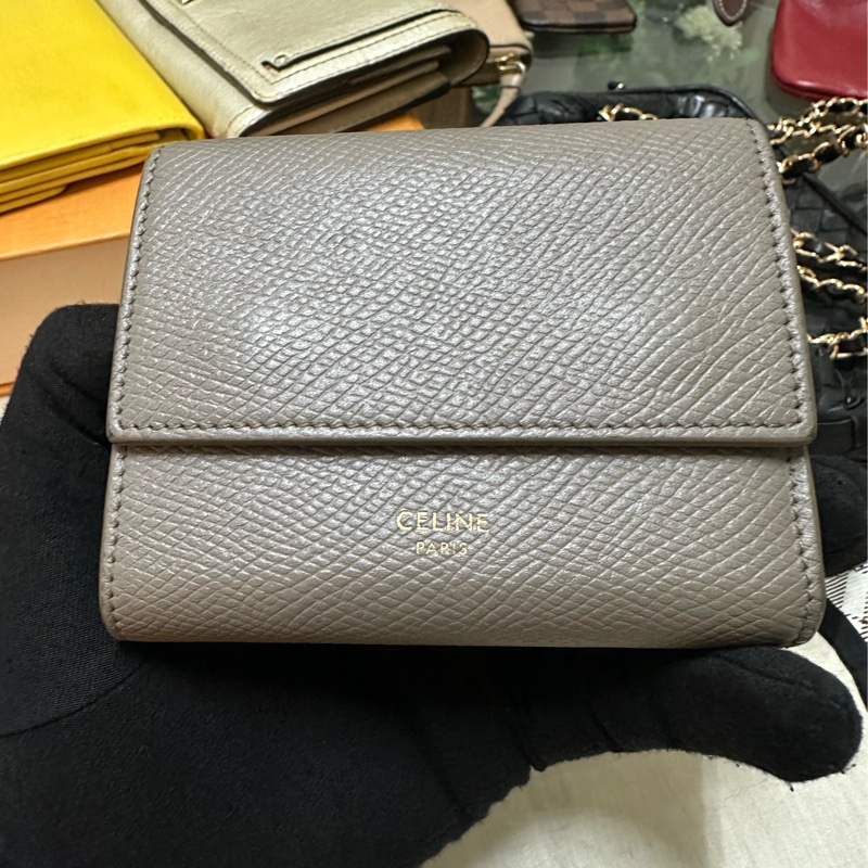 CELINE  大象灰短夾-5