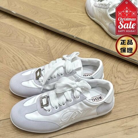 🎊佳節特賣🎁Roger Vivier Viv Low 方釦德訓休閒球鞋 白色 IT36.5/37/37.5/38.5