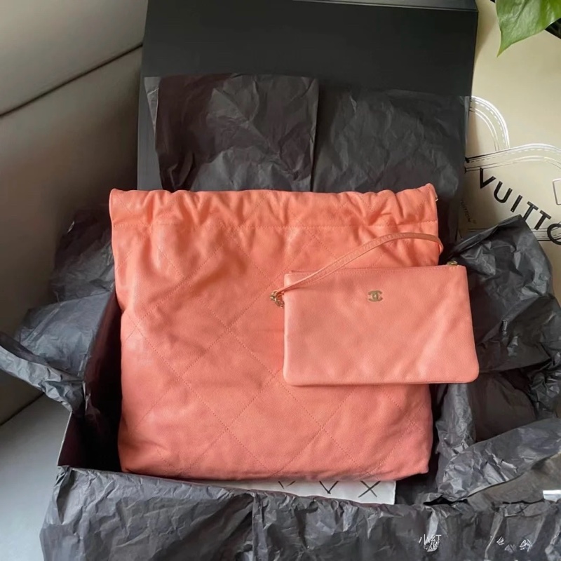 #荔枝皮 #新款粉色 #全配 香奈兒23C 22bag垃圾袋小號-3
