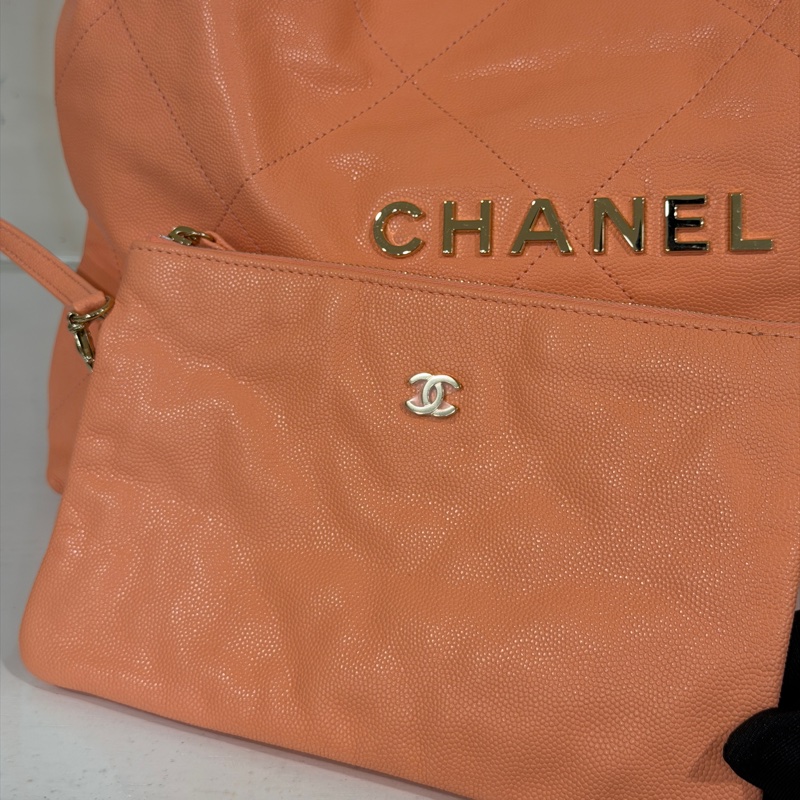 #荔枝皮 #新款粉色 #全配 香奈兒23C 22bag垃圾袋小號-12