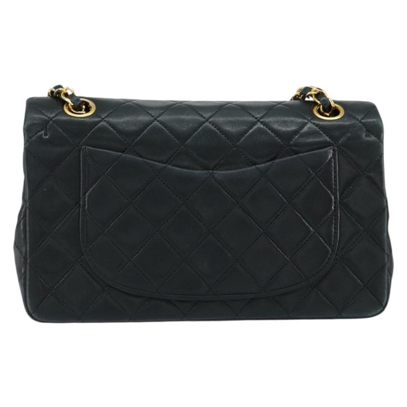 【日本直送】香奈兒 Matelasse 23 鏈條肩背包，羊皮材質，黑色，金色雙C標誌，正品編號 145577AV-1