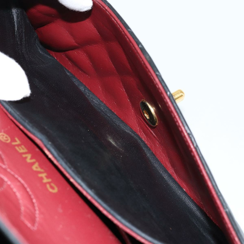 【日本直送】香奈兒 Matelasse 23 鏈條肩背包，羊皮材質，黑色，金色雙C標誌，正品編號 145577AV-24