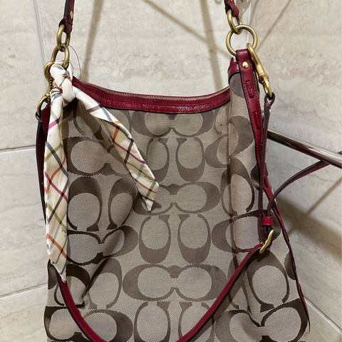 COACH肩背斜背紅色女包