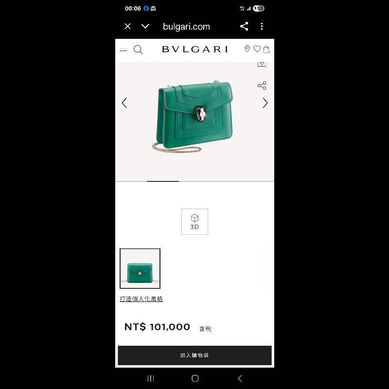 BVLGARI 寶格麗 20cm方形蛇頭包

祖母綠-2