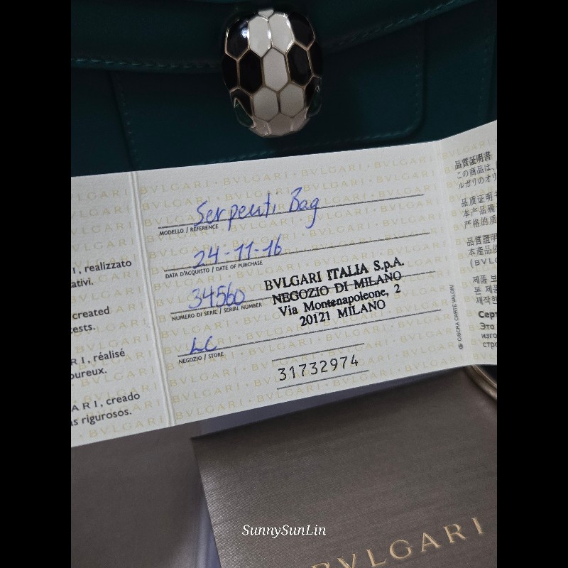 BVLGARI 寶格麗 20cm方形蛇頭包

祖母綠-29