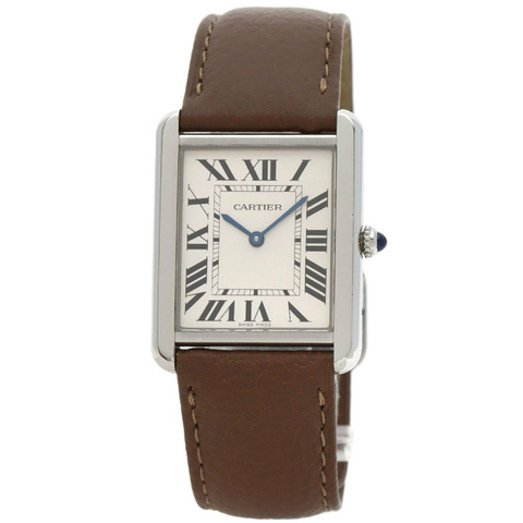 卡地亞 Tank Solo LM WSTA0028 男士精鋼及皮革腕錶