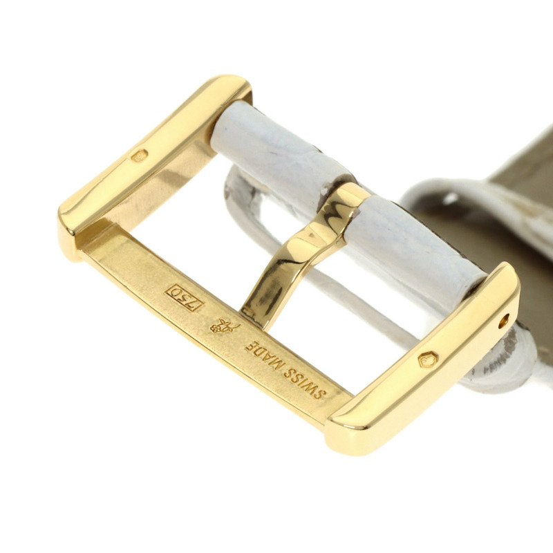 卡地亞 WA301071 迷你戰車 Divan 鑽石腕錶，18K 金，皮革錶帶，鑲鑽，男款-12