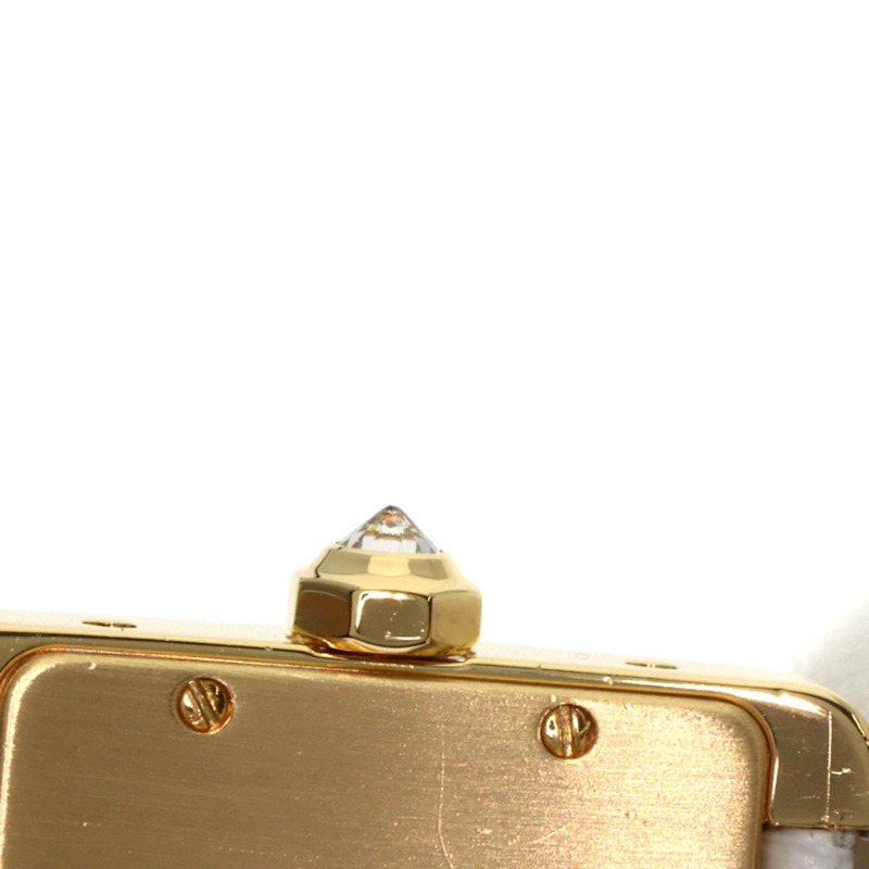 卡地亞 WA301071 迷你戰車 Divan 鑽石腕錶，18K 金，皮革錶帶，鑲鑽，男款-13