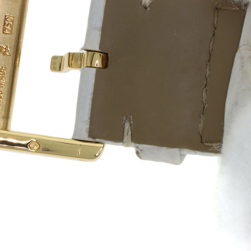 卡地亞 WA301071 迷你戰車 Divan 鑽石腕錶，18K 金，皮革錶帶，鑲鑽，男款-19