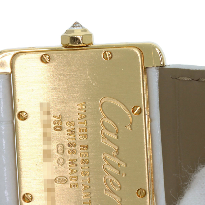 卡地亞 WA301071 迷你戰車 Divan 鑽石腕錶，18K 金，皮革錶帶，鑲鑽，男款-20