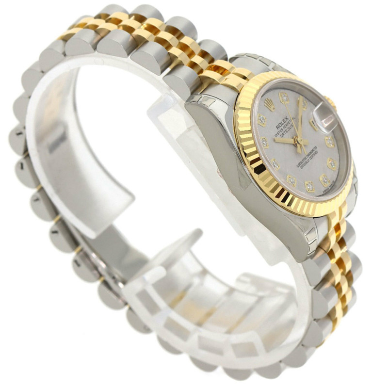 勞力士 179173G Datejust 10P 鑲鑽精鋼腕錶（18K黃金）女士款-1