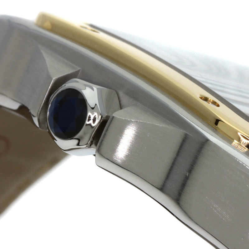 卡地亞 W20072X7 Santos 100 LM 男士腕錶，精鋼錶殼搭配皮革錶帶和 18K 黃金錶圈-13