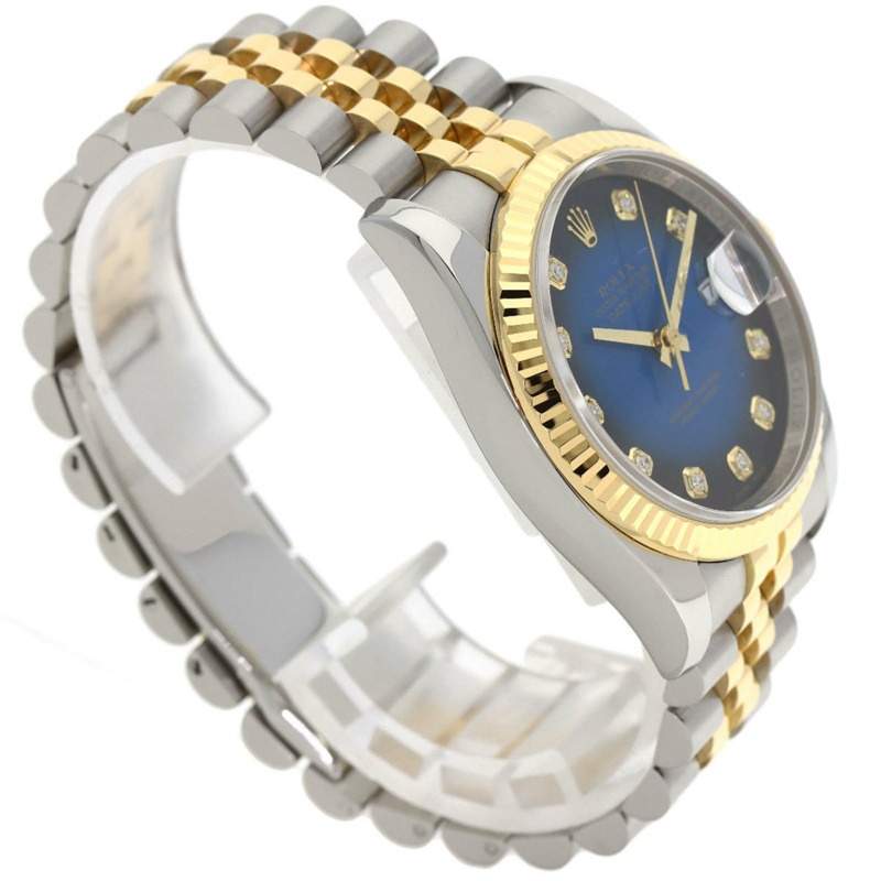 勞力士 116233G Datejust 10P 鑲鑽藍色漸層不鏽鋼腕錶，SSx18KYG，18KYG，男士-1