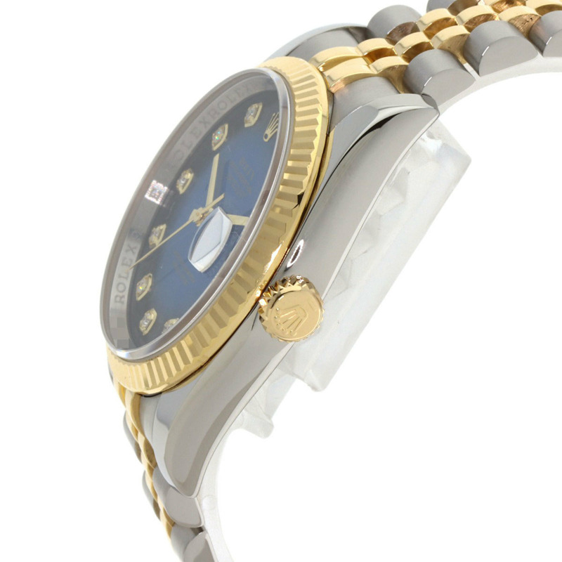 勞力士 116233G Datejust 10P 鑲鑽藍色漸層不鏽鋼腕錶，SSx18KYG，18KYG，男士-4