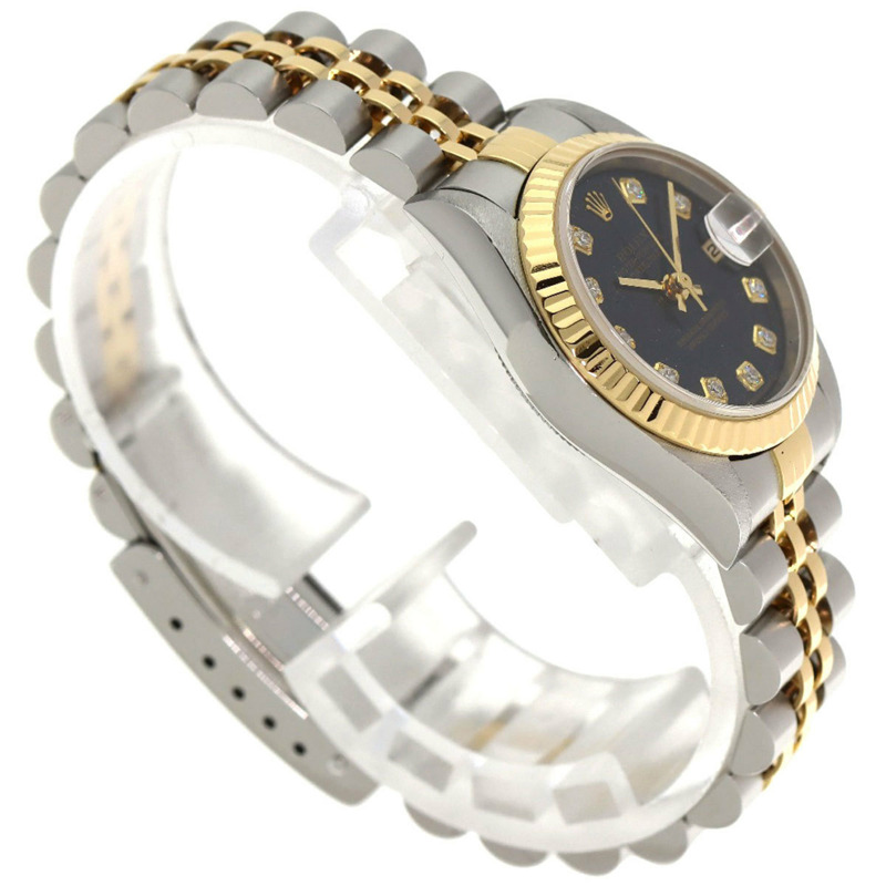 勞力士 79173G Datejust 10P 鑲鑽腕錶，不鏽鋼 SSx18KYG，18KYG，女款-1