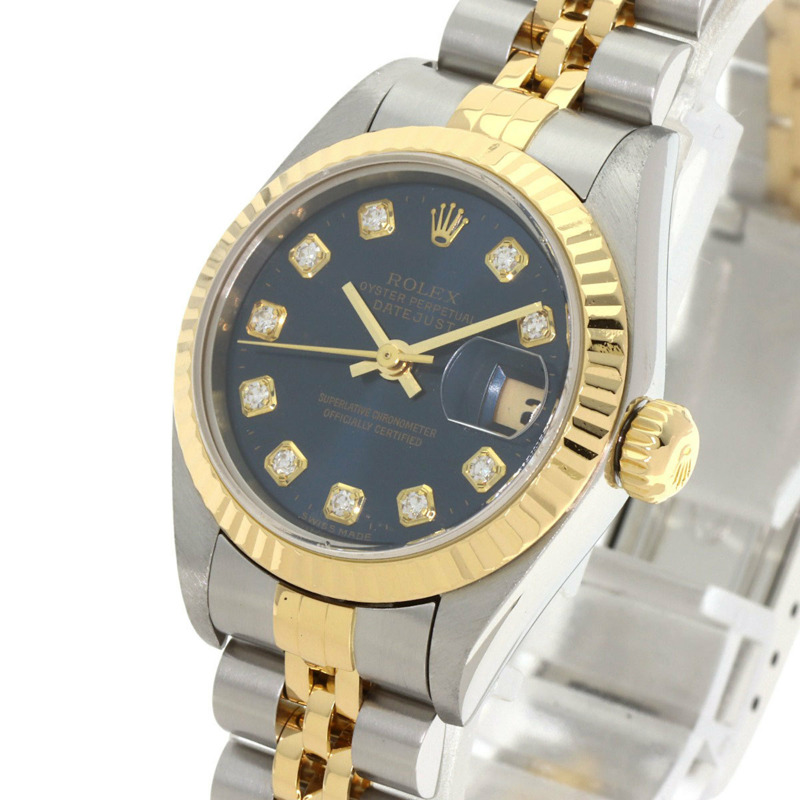 勞力士 79173G Datejust 10P 鑲鑽腕錶，不鏽鋼 SSx18KYG，18KYG，女款-2