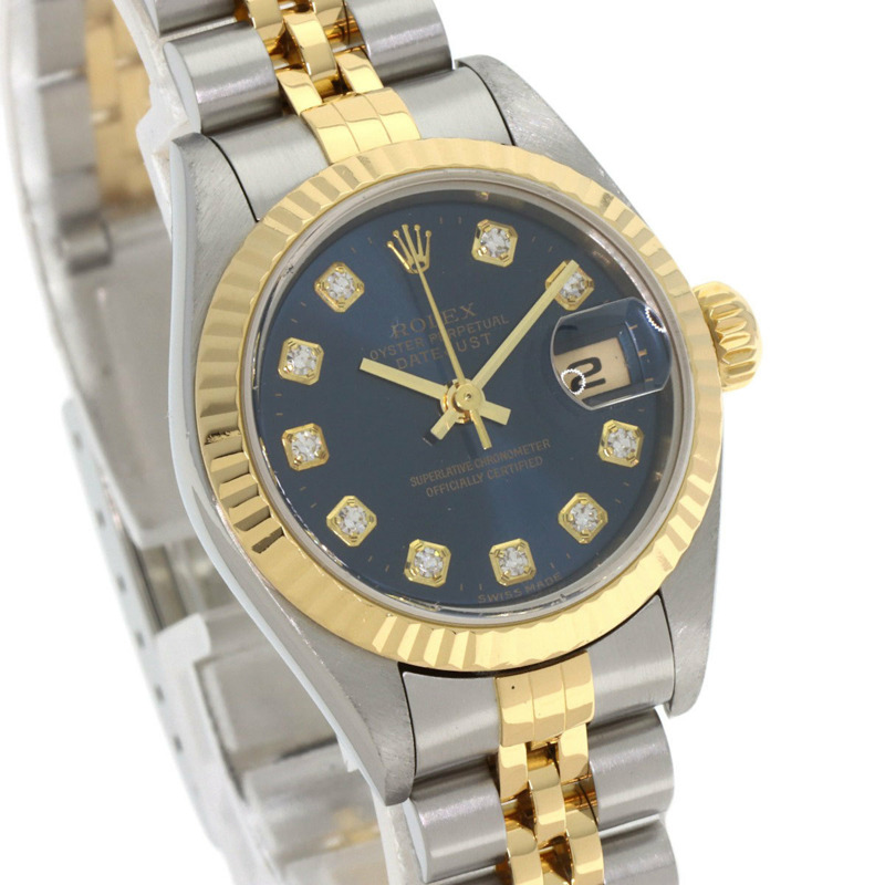 勞力士 79173G Datejust 10P 鑲鑽腕錶，不鏽鋼 SSx18KYG，18KYG，女款-3