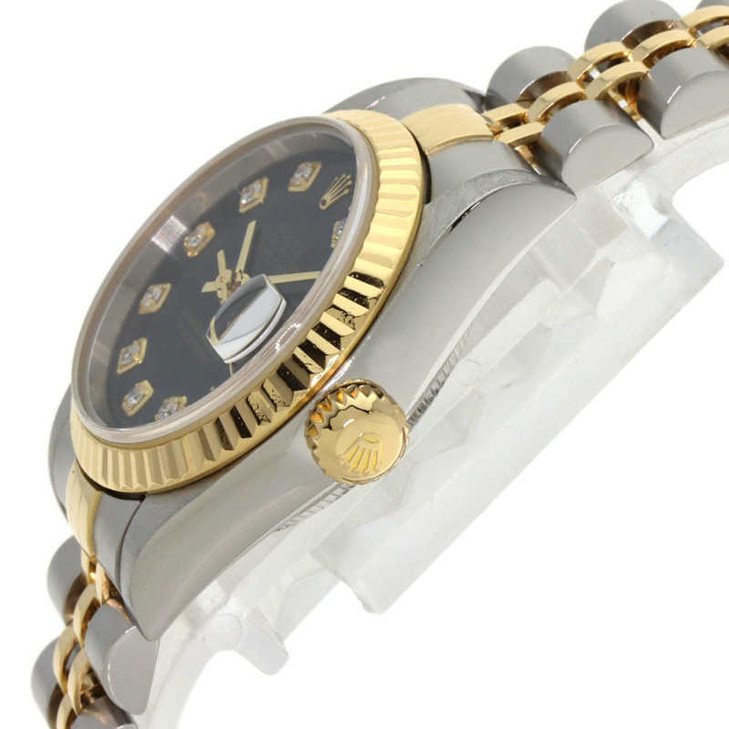 勞力士 79173G Datejust 10P 鑲鑽腕錶，不鏽鋼 SSx18KYG，18KYG，女款-4