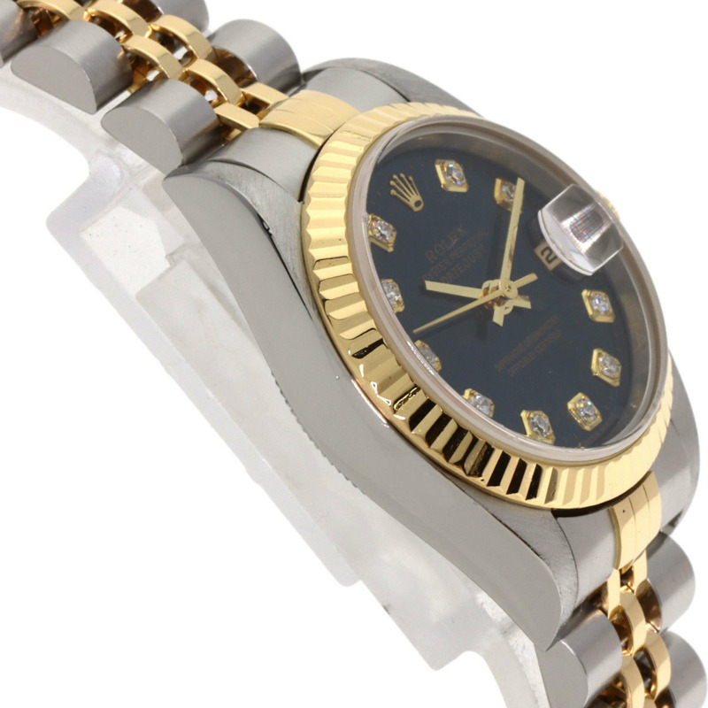 勞力士 79173G Datejust 10P 鑲鑽腕錶，不鏽鋼 SSx18KYG，18KYG，女款-5