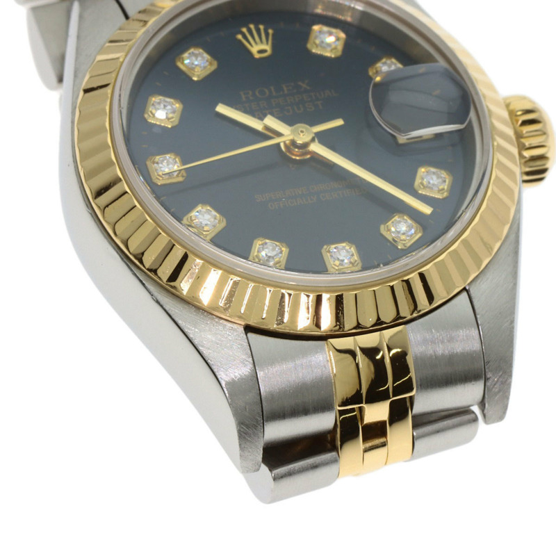 勞力士 79173G Datejust 10P 鑲鑽腕錶，不鏽鋼 SSx18KYG，18KYG，女款-23