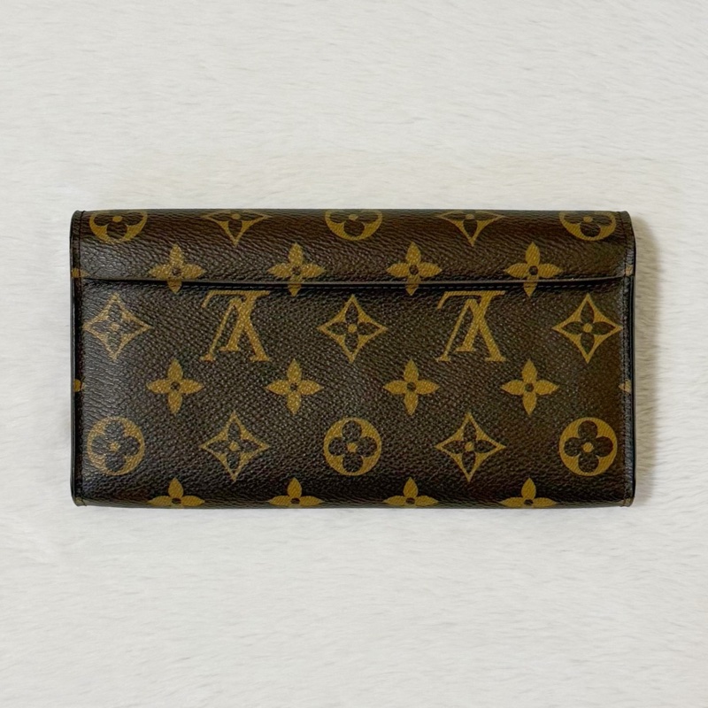 Louis Vuitton Sarah 老花長夾 紅內襯-1