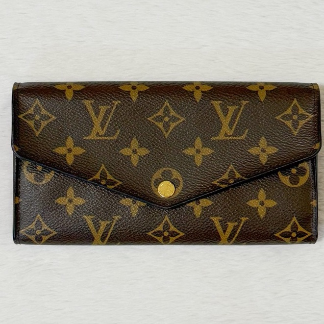 Louis Vuitton Sarah 老花長夾 紅內襯-12