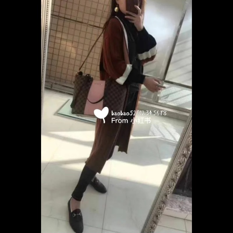 Louis Vuitton  LV Jersey 粉色拼棋盤格 肩背包 斜背包 手提包 托特包 媽媽包-5