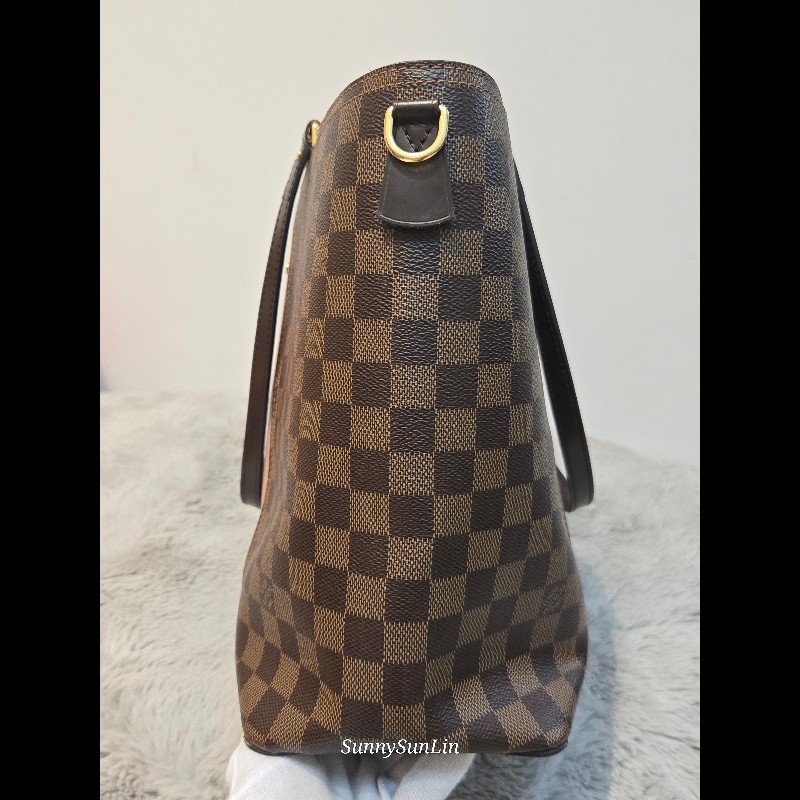 Louis Vuitton  LV Jersey 粉色拼棋盤格 肩背包 斜背包 手提包 托特包 媽媽包-18