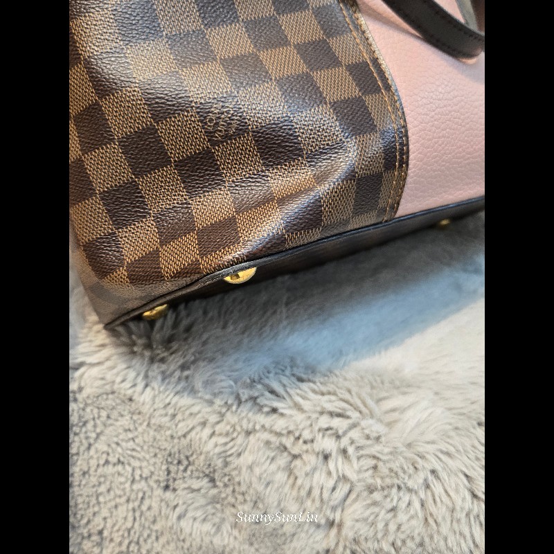 Louis Vuitton  LV Jersey 粉色拼棋盤格 肩背包 斜背包 手提包 托特包 媽媽包-24